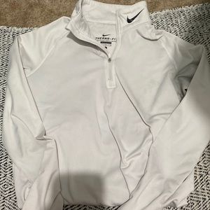All white NIKE therma fit sweater